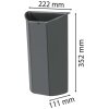 Exacompta Semi Redondo Profundo Eco Insertable para Papelera 4,5 Litros Antracita
