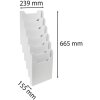 Exacompta 63740D Portafolletos de pared 6 compartimentos A4 vertical gris claro