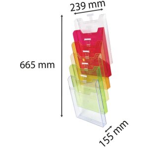 Exacompta 64799D Portafolletos de pared 6 compartimentos A4 colores del arco iris Linicolor