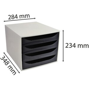 Exacompta ECOBOX cajonera 4 cajones negro