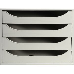 Exacompta ECOBOX Cajonera 4 Cajones Gris 348x284x234 mm