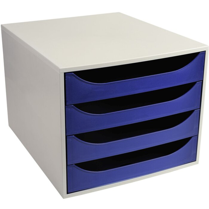 Exacompta ECOBOX cajonera con 4 cajones azul noche 34,8x28,4x23,4 cm