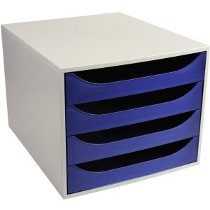 Exacompta ECOBOX cajonera con 4 cajones azul noche...
