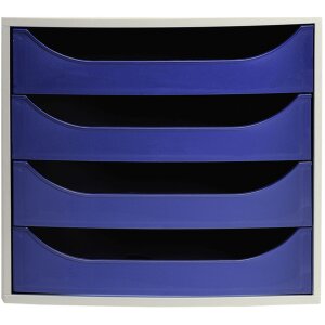 Exacompta ECOBOX cajonera con 4 cajones azul noche...