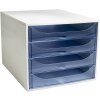 Exacompta 228610D Cajonera ECOBOX 4 cajones azul hielo A4