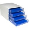 Exacompta 228610D Cajonera ECOBOX 4 cajones azul hielo A4