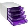 Exacompta 228619D ECOBOX cajonera 4 cajones púrpura