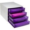Exacompta 228619D ECOBOX cajonera 4 cajones púrpura