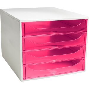 Exacompta ECOBOX 4 cajones frambuesa 348x284x234mm DIN A4