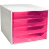 Exacompta ECOBOX 4 cajones frambuesa 348x284x234mm DIN A4
