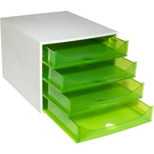 Exacompta OBOX cajonera 4 cajones verde manzana 348x284x234 mm
