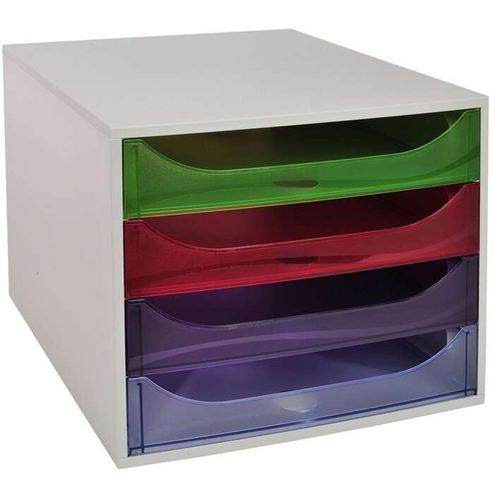 Exacompta ECOBOX cajonera 4 cajones arco iris