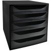 Exacompta ECOBOX cajonera con 5 cajones negro 348x284x290 mm