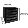Exacompta ECOBOX cajonera con 5 cajones negro 348x284x290 mm
