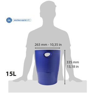 Exacompta Papelera ECOBIN 15 litros Office Azul 26,3x26,3x33,5 cm