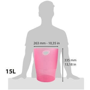 Exacompta Papelera ECOBIN 15 litros Office Rosa 26,3x26,3x33,5 cm