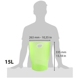 Exacompta Papelera ECOBIN 15 litros Office Verde 26,3x26,3x33,5 cm