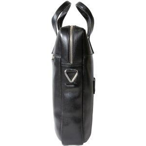 Exacompta 17437E Bolsa bandolera para portátil en piel negra de 14 pulgadas repelente al agua