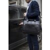 Exacompta 17437E Bolsa bandolera para portátil en piel negra de 14 pulgadas repelente al agua
