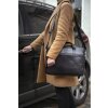 Exacompta 17437E Bolsa bandolera para portátil en piel negra de 14 pulgadas repelente al agua