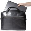 Exacompta 17437E Bolsa bandolera para portátil en piel negra de 14 pulgadas repelente al agua
