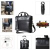 Exacompta 17437E Bolsa bandolera para portátil en piel negra de 14 pulgadas repelente al agua