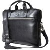 Exacompta 17437E Bolsa bandolera para portátil en piel negra de 14 pulgadas repelente al agua