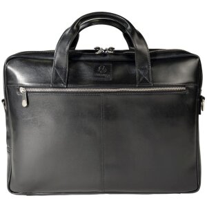 Exacompta Bolsa bandolera para portátil 2 compartimentos Piel negra Exactive Negro