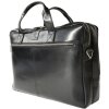 Exacompta Bolsa bandolera para portátil 2 compartimentos Piel negra Exactive Negro