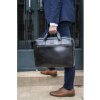 Exacompta Bolsa bandolera para portátil 2 compartimentos Piel negra Exactive Negro