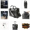 Exacompta Bolsa bandolera para portátil 2 compartimentos Piel negra Exactive Negro