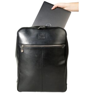 Exacompta 17637E Mochila portatil cuero negro...