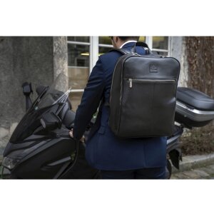 Exacompta 17637E Mochila portatil cuero negro hidrófugo 17 pulgadas Exactive