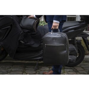 Exacompta 17637E Mochila portatil cuero negro hidrófugo 17 pulgadas Exactive