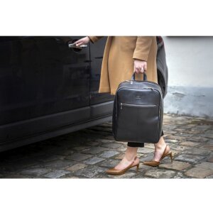 Exacompta 17637E Mochila portatil cuero negro hidrófugo 17 pulgadas Exactive