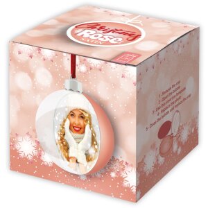 Bola de Navidad con Foto Rosa Raso 10x10 cm