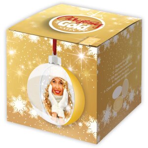 ZEP Bola de Navidad con Foto Oro Satinado 10x10 cm
