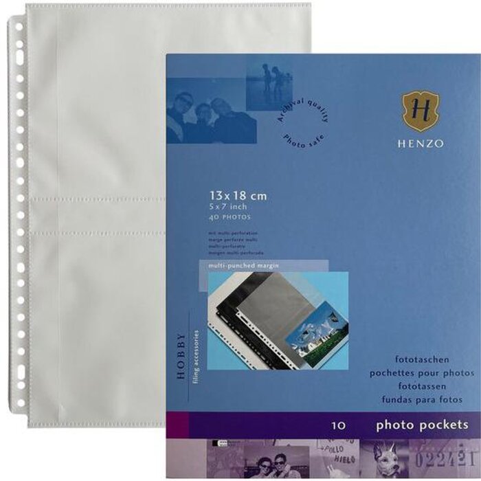 Henzo Photo Bags 4 fotos 13x18 cm blanco Paquete de 10 hojas