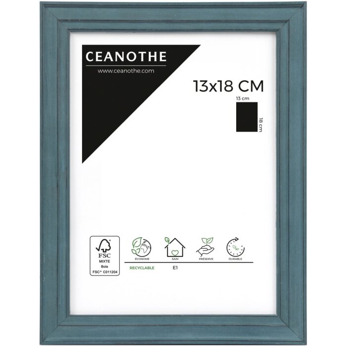 Ceanothe Marco de madera Belle-Ile 13x18 cm azul