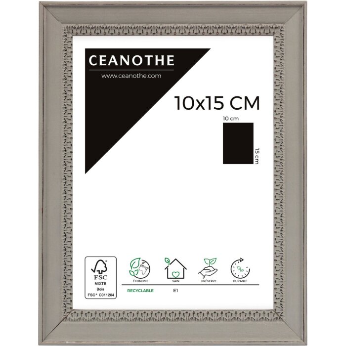 Marco de madera Alma 10x15 cm gris