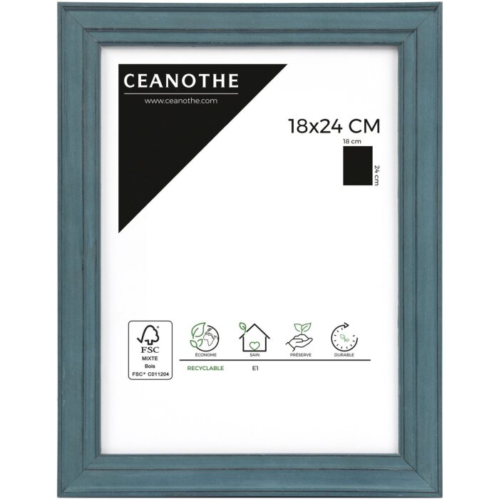 Ceanothe Marco de madera Belle-Ile 18x24 cm azul