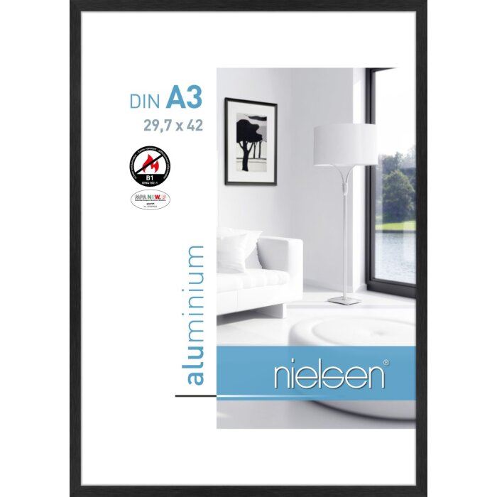 Marco de protección contra incendios Nielsen C2 estructura negro mate 30x42 cm