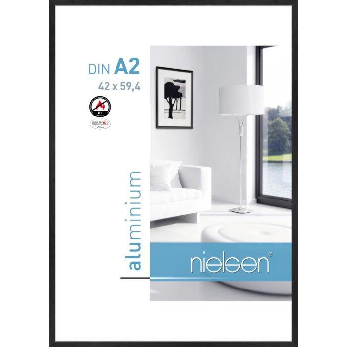 Marco de protección contra incendios Nielsen C2 Estructura Negro Mate 42x60 cm