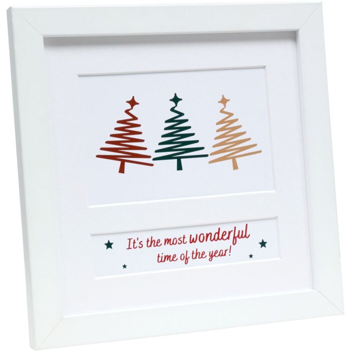 Marco de Navidad de madera Deknudt S45SK1E2 blanco 10x15 cm