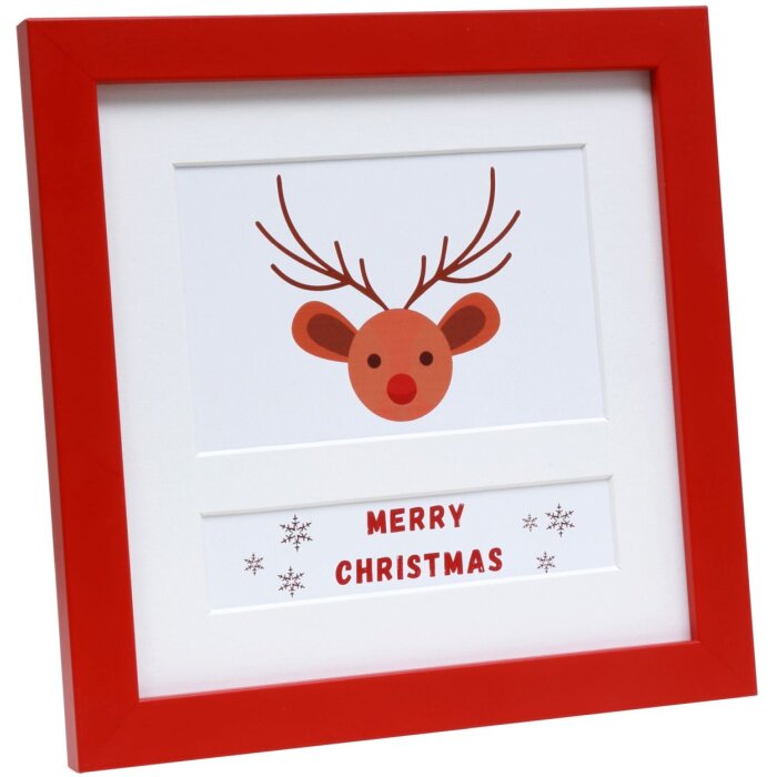 Marco de Navidad de madera Deknudt S45SK4E2 rojo 10x15 cm