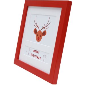Marco de Navidad de madera Deknudt S45SK4E2 rojo 10x15 cm