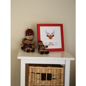Marco de Navidad de madera Deknudt S45SK4E2 rojo 10x15 cm