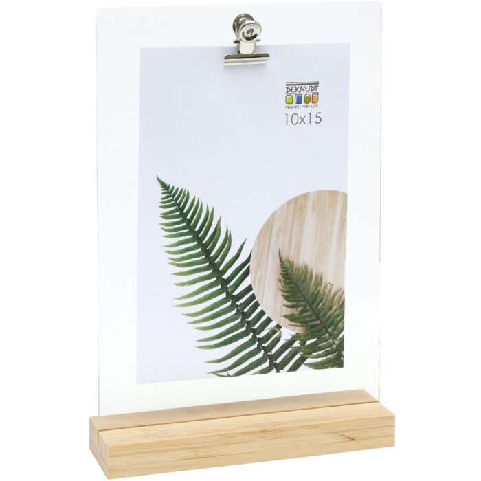 Marco de fotos acrílico Deknudt S58RY1 natural 10x15 cm con clip