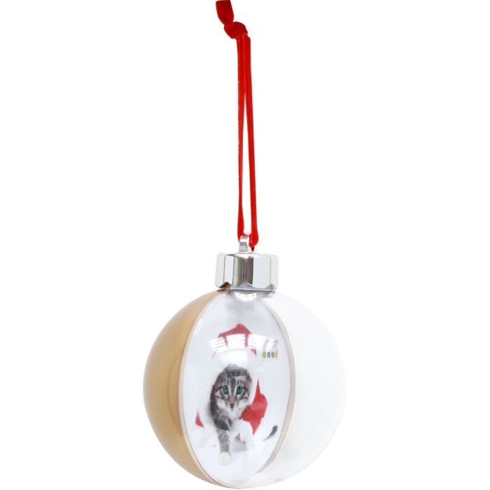 Bola de Navidad Deknudt Photo S66FJ3 dorada 7,6 x7,6 cm