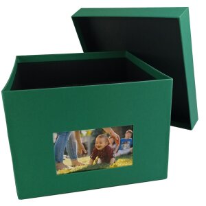 HNFD Caja de fotos XL Kandra 700 fotos 15x20 cm abeto verde acanalado